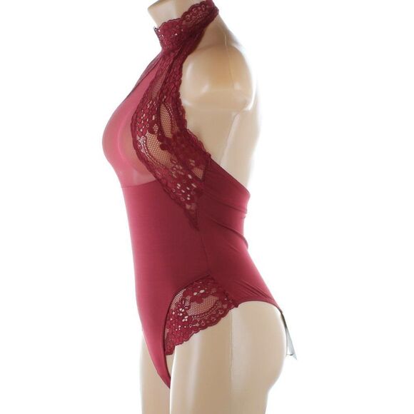 Lace Teddy Halter Mesh Bodysuit Babydoll NWT - Picture 6 of 13